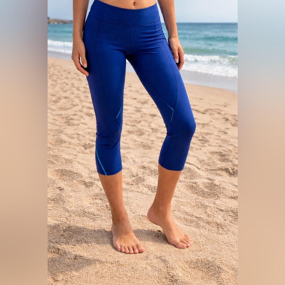 Blue lululemon Athletic Leggings with Teal Accents